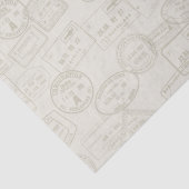 Reizen Paspoort Stempel Beige Patroon Tissue Paper Tissuepapier (Detail)