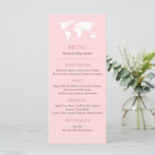 Reizen Passport Reiskaart Avontuur Baby shower Menu (Staand voorkant)