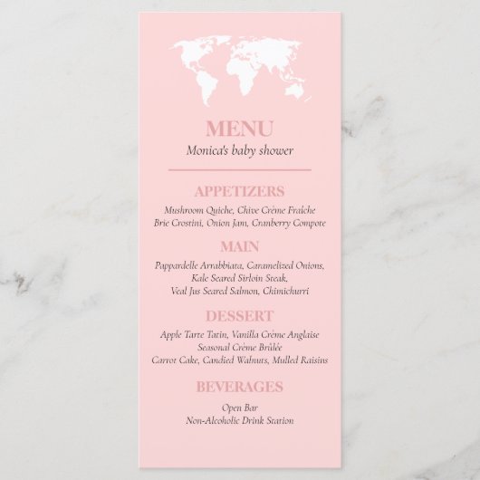 Reizen Passport Reiskaart Avontuur Baby shower Menu (Voorkant)