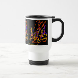 Reizen / pendelen mok modern neonontwerp kleurrijk