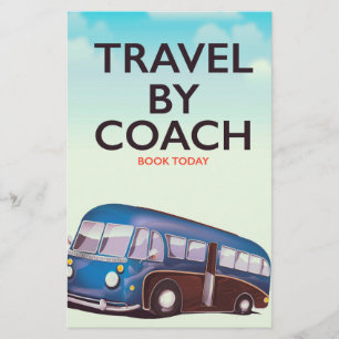 Reizen per bus Britse reisaffiche Briefpapier