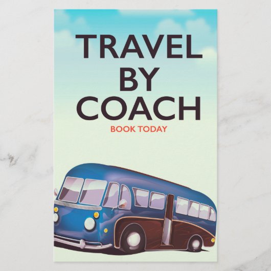 Reizen per bus Britse reisaffiche Briefpapier (Voorkant)