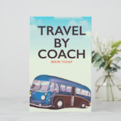 Reizen per bus Britse reisaffiche Briefpapier (Staand voorkant)