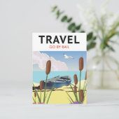 Reizen per spoor briefkaart (Staand voorkant)
