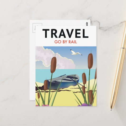 Reizen per spoor briefkaart (Voorkant / Achterkant in situ)