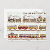 Reizen per spoor in 1845 briefkaart (Voorkant / Achterkant)