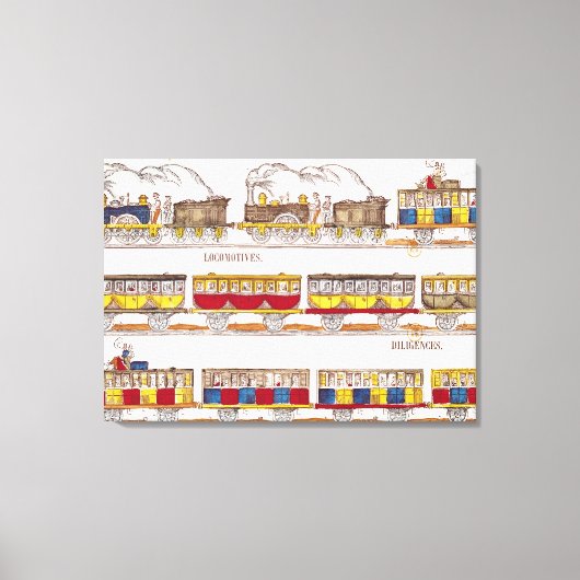 Reizen per spoor in 1845 canvas afdruk (Voorkant)
