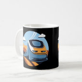 Reizen per trein koffiemok (Voorkant links)