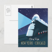 "Reizen per trein" New York - Chicago Briefkaart (Voorkant / Achterkant)