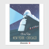 "Reizen per trein" New York - Chicago Sticker (Vel)