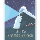 "Reizen per trein" New York - Chicago Sticker (Voorkant)