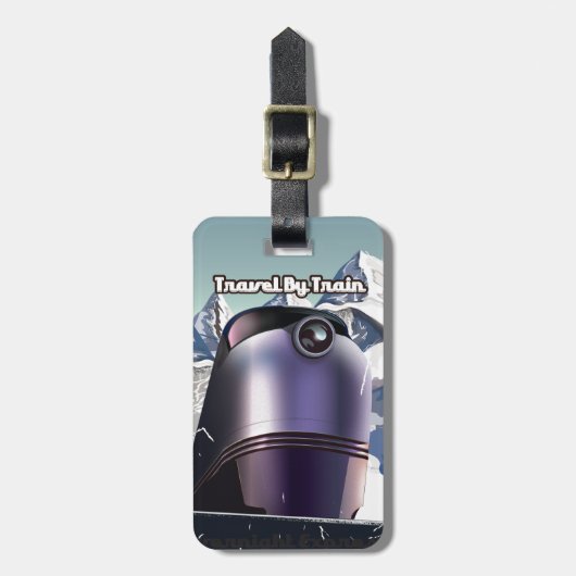 Reizen per trein Sci-Fi vintage kunst Bagagelabel (Voorkant verticaal)
