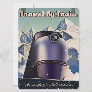 Reizen per trein Sci-Fi vintage kunst Kaart