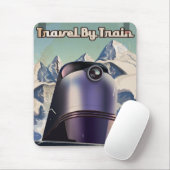 Reizen per trein Sci-Fi vintage kunst Muismat (Met muis)