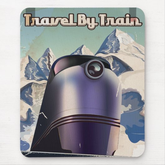 Reizen per trein Sci-Fi vintage kunst Muismat (Voorkant)