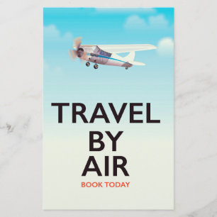 Reizen per vliegtuig poster briefpapier