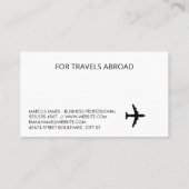 Reizen | Persoonlijke chauffeur | Assistent Visitekaartje (Achterkant)