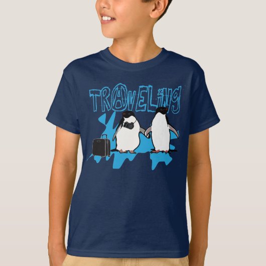 Reizen (pinguïns) t-shirt (Voorkant)