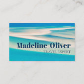 Reizen QR Ocean Beach Zee Aqua Blue Business Visitekaartje (Voorkant)