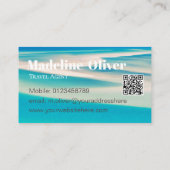 Reizen QR Ocean Beach Zee Wit Blauw Bedrijf Visitekaartje (Achterkant)