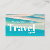 Reizen QR Ocean Beach Zee Wit Blauw Bedrijf Visitekaartje (Voorkant)