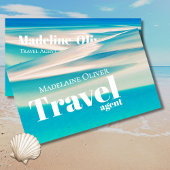 Reizen QR Ocean Beach Zee Wit Blauw Bedrijf Visitekaartje
