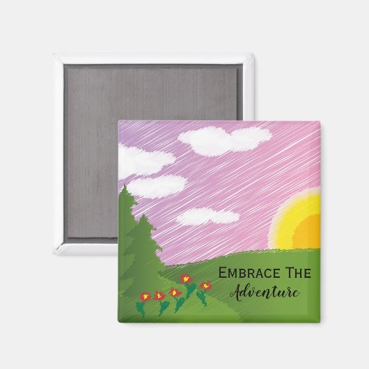 Reizen remmen het avontuur Inspirerend roze Magneet (Voorkant / Achterkant)