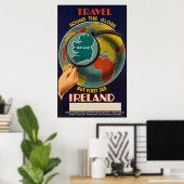 Reizen rond de Wereldbol, maar zie eerst Ierland Poster (Thuiskantoor)
