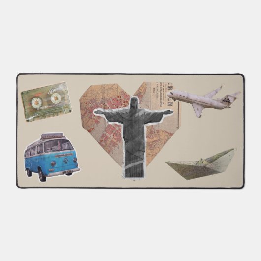 Reizen Schattigee Collage Mixed Media Bureaumat (Voorkant)