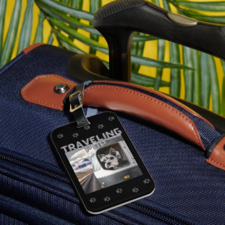 Reizen Schnauzer Pup Zwart Bagagelabel