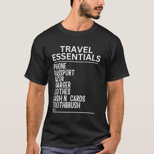 Reizen Seizoen Grappige Essentials Vergeet de wifi T-shirt (Voorkant)