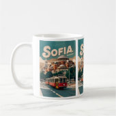 Reizen Sofia, Bulgarije  geschenken stadstram Koffiemok (Links)