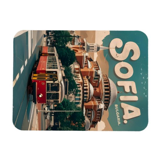 Reizen Sofia, Bulgarije geschenken stadstram Magneet (Horizontaal)