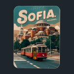 Reizen Sofia, Bulgarije  geschenken stadstram Magneet<br><div class="desc">Sofia is de hoofdstad van Bulgarije en een stad vol geschiedenis en prachtige plaatsen om te bezoeken. Het staat bekend om zijn prachtige kerken, coole musea en parken. Als je naar Sofia bent geweest of gewoon graag over nieuwe plaatsen leert, kun je je eigen aangepaste producten zoals briefkaarten, magneten en...</div>