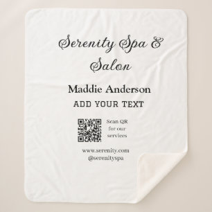 Reizen spa salon scan QR voor diensten website str Sherpa Deken