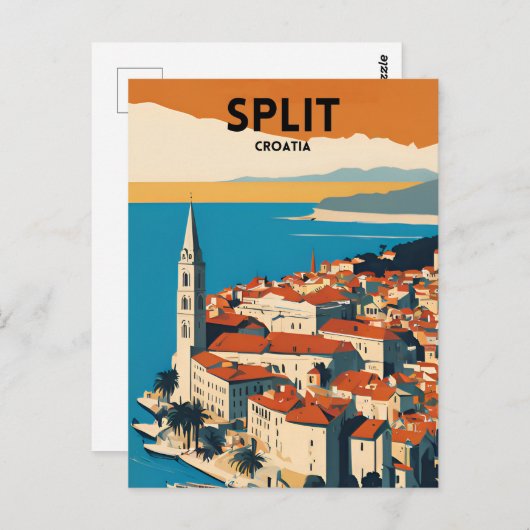 Reizen Split Kroatië Briefkaart (Voorkant / Achterkant)