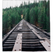 Reizen Spoorweg Trein Tracks Close-up Douchegordijn (Voorkant)