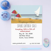 Reizen Strand Oceaan Zomer Zeilen Boot Flyer (Enkel)