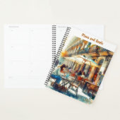 Reizen Student bij Outdoor Cafe Plannen en Doelen Planner (Display)