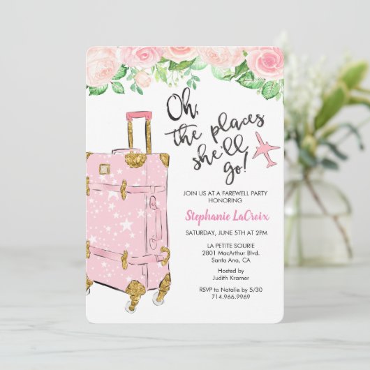 Reizen Thema Afscheid Afscheid Afscheid Feestuitno Kaart (Staand voorkant)