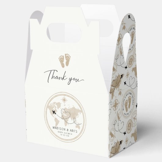Reizen Thema Baby shower Favoriet Box Bedankdoosjes (Geopend)