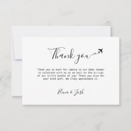 Reizen thema Baby shower Schattige Flat Dank u kaa Bedankkaart