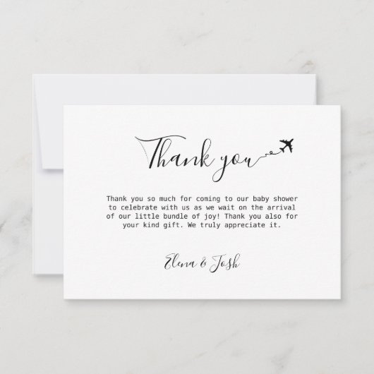 Reizen thema Baby shower Schattige Flat Dank u kaa Bedankkaart (Voorkant)