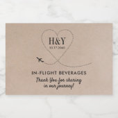 Reizen Thema Behandel Snack Goody Vliegtuighart Likeurfles Etiket (Enkel label)