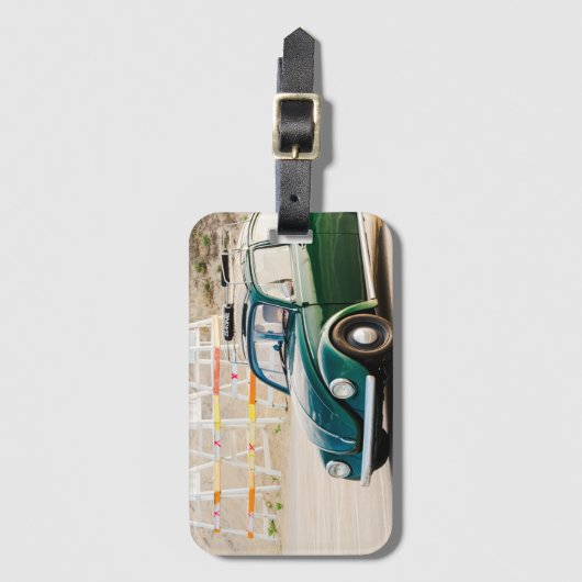 Reizen Thema Gift met Beach Car Foto Bagagelabel (Voorkant (verticaal))