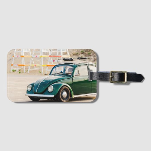Reizen Thema Gift met Beach Car Foto Bagagelabel (Voorkant (horizontaal))