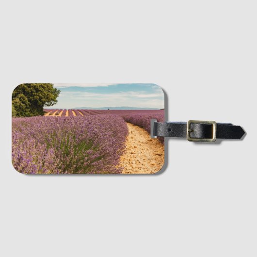 Reizen Thema Gift met Lavendel Foto Bagagelabel (Voorkant (horizontaal))