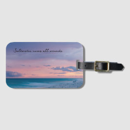 Reizen Thema Gift met Strandfoto Bagagelabel