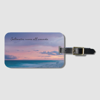 Reizen Thema Gift met Strandfoto Bagagelabel
