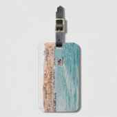 Reizen Thema Gift met Strandfoto Bagagelabel (Voorkant (verticaal))